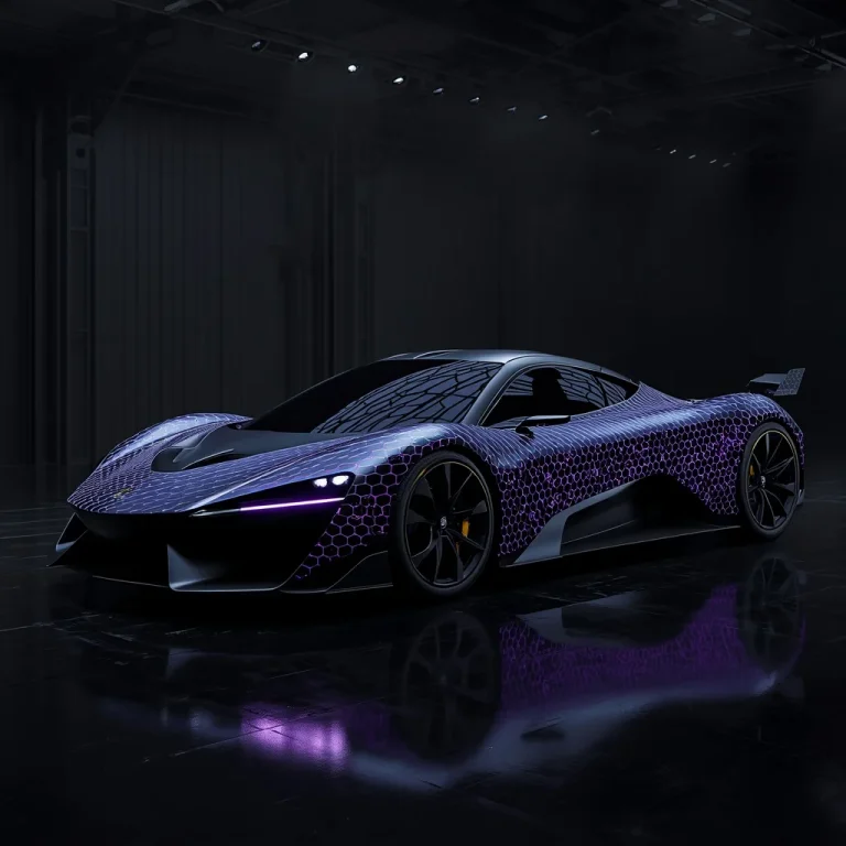 Futuristic Luxury Hypercar With Integrated Pulsing Solar Hexagons | AI GPT image generator — AI image prompt